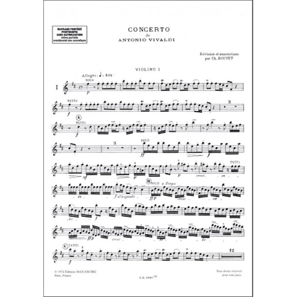 Concerto Op 3 N 10 4 Vl Violon 1